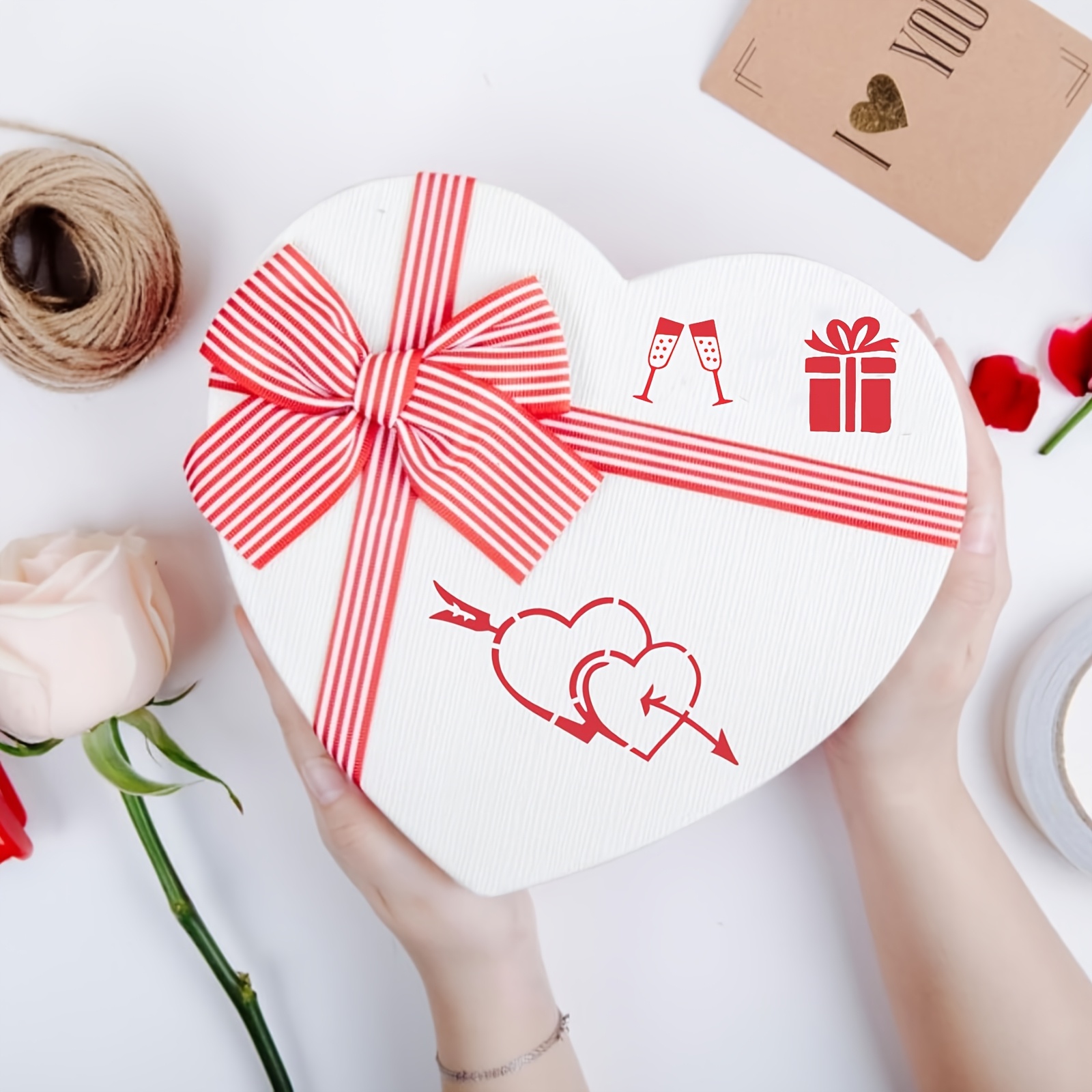 Heart Pattern Screen Printing Stencils, 3 Sizes