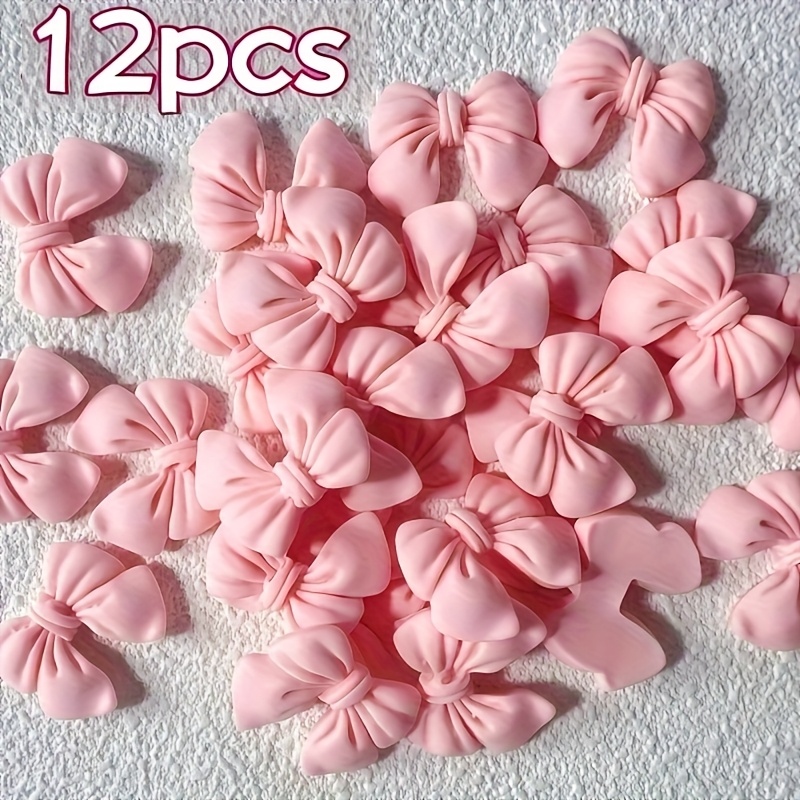 TEMU 12pcs/20pcs Fashionable Fabric Bowknot Charms - Pendants, Earring Charms, Chain Charms, Hanging Ornaments, Resin Accessories