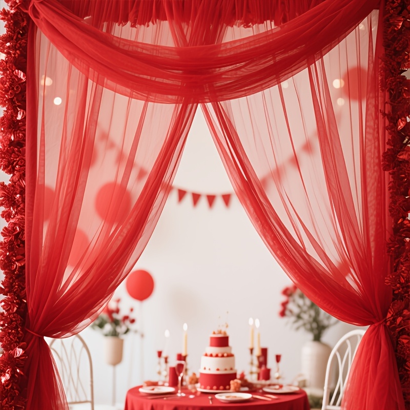 Image of 1 Pack, 10 Meters Burgundy Tulle Net, Craft Fabric Supplies, Gift Wrapping Materials, Decoration. Valentine's Day, Wedding Scene, Party Decor