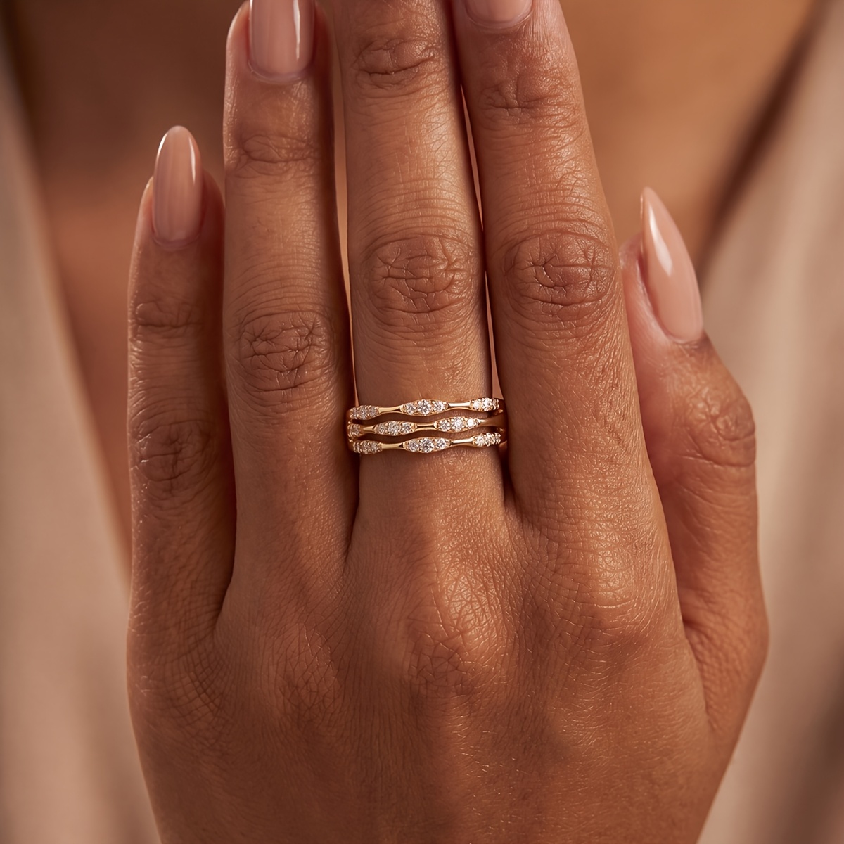 Women's Bamboo Multi-Circle Ring, Exquisite and Fashionable