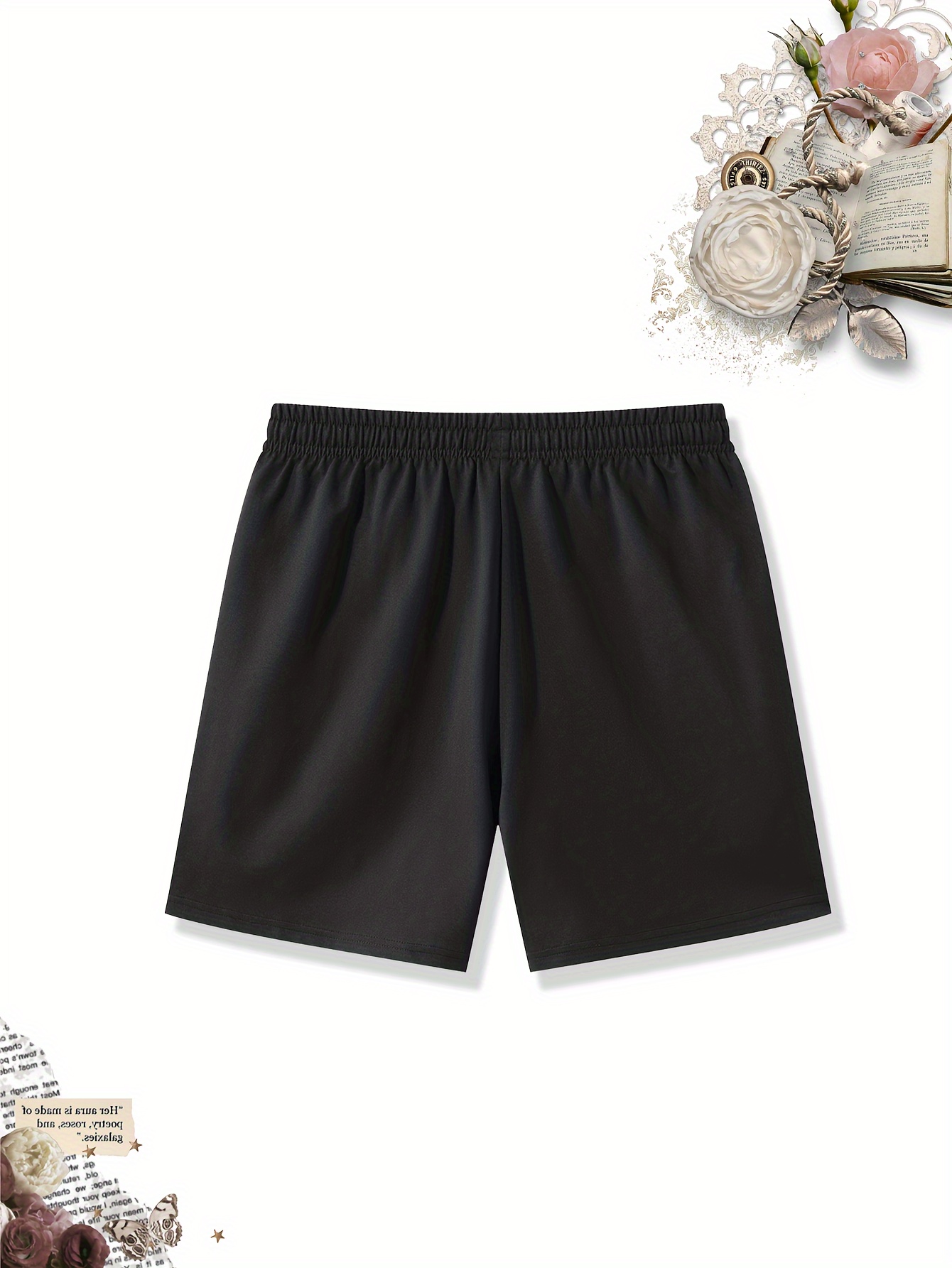 Summer Casual Breathable Shorts, Solid Color Drawstring Shorts, Hiking And Running Shorts, Designed with Two Pockets, Plus Size