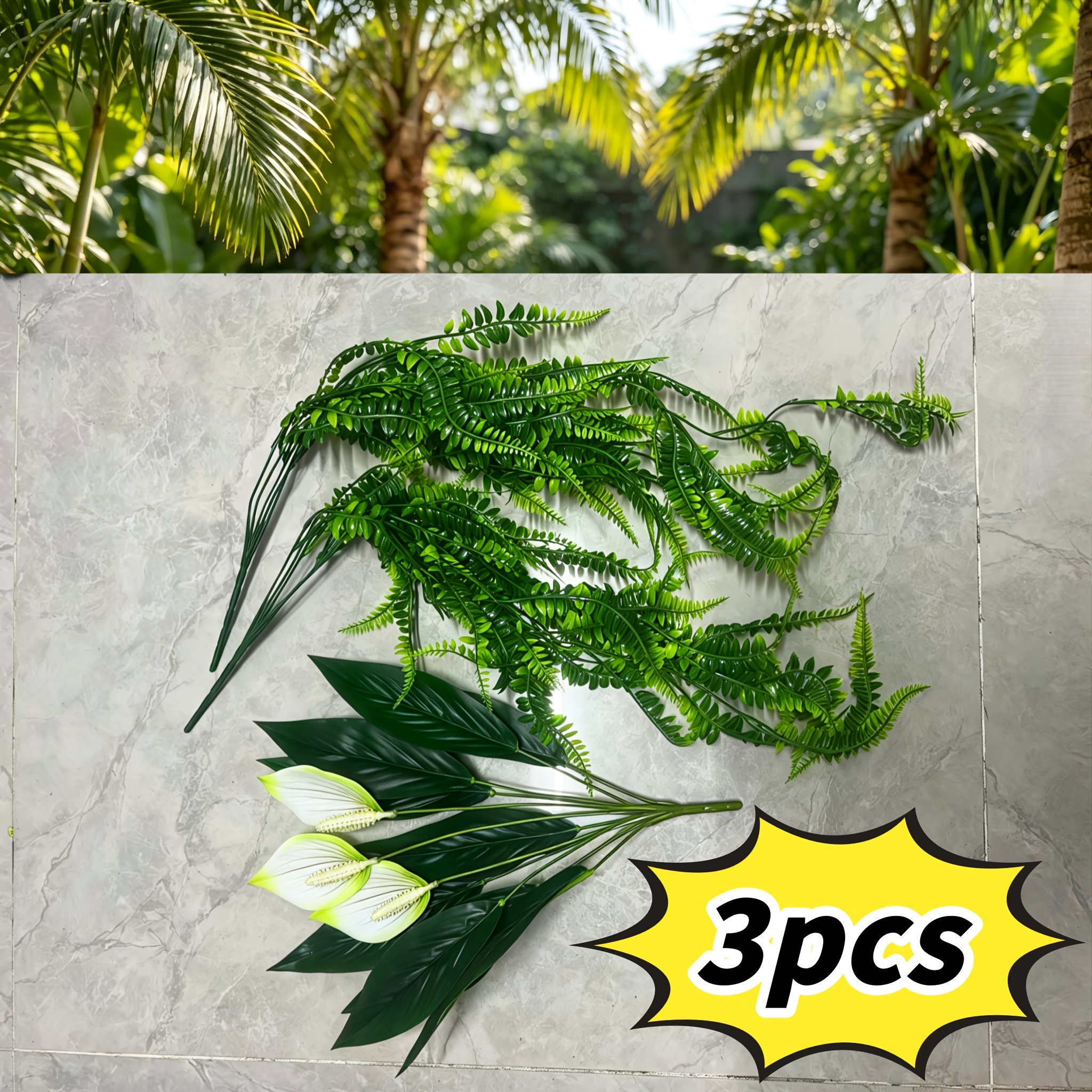 Image of 3pcss Set 82cm Artificial Hanging Flower｜ Style Decoration This 3pcss Set Of Artificial Hanging Flowers, With A Total Length Of 82cm/32.28 Inches