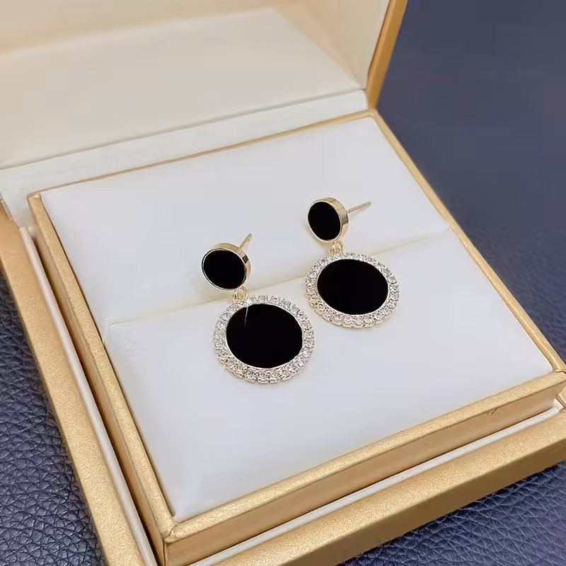 unique personality two circle sparkling tassel earrings high end decorative earrings for daily wear evening parties and details 3