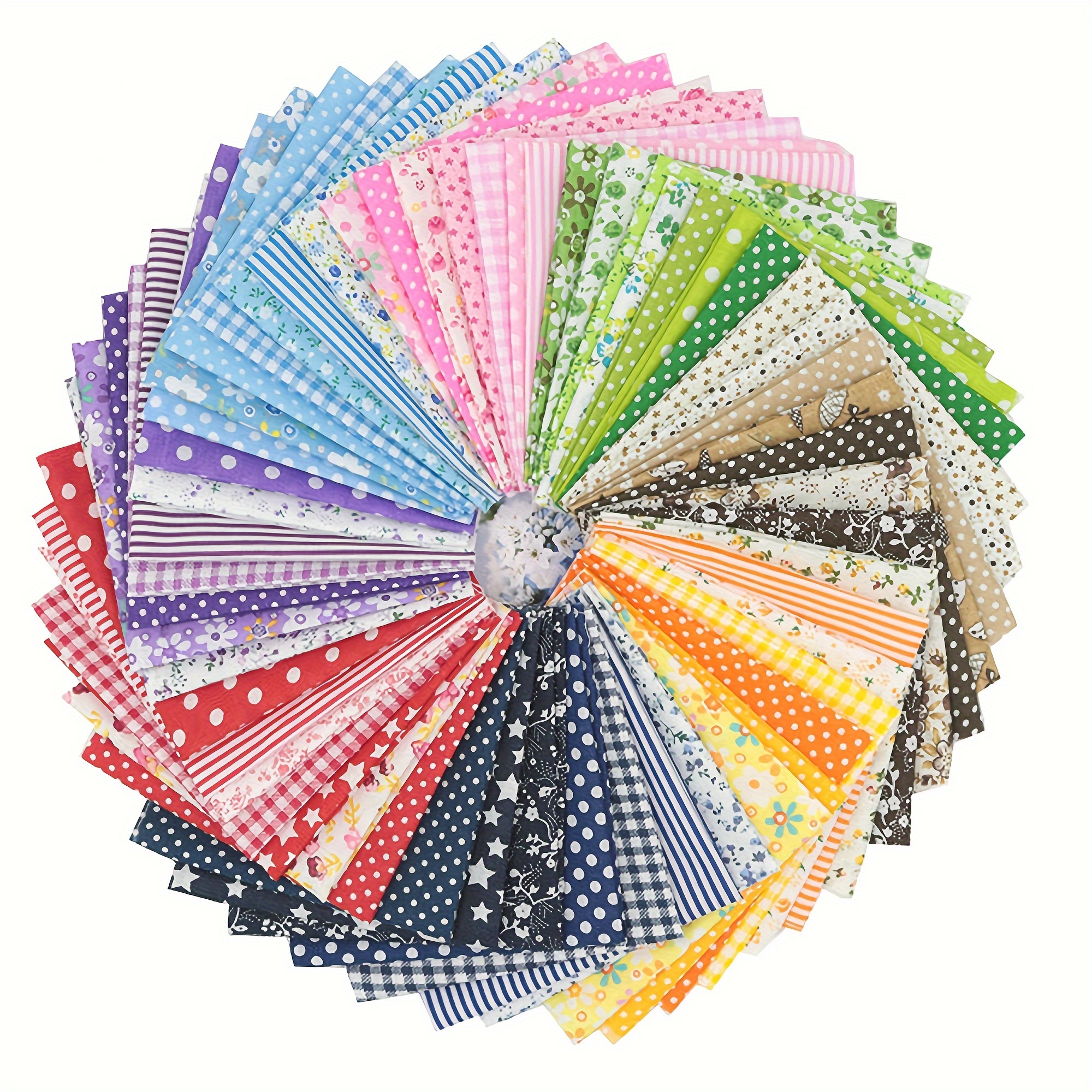 Image of 56pcs/lot 9.8" X 9.8" (25cm X 25cm) Squares , Precut And Different Pattern For Sewing Quilting Crafting, Home Party Craft Fabric Sewing Mask
