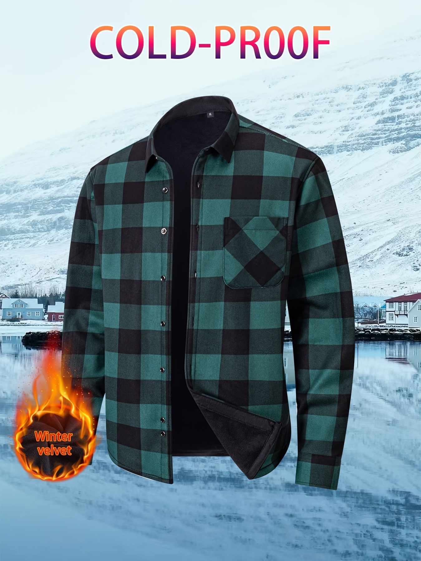 mens new lined thickened classic   outdoor sports button up cardigan
