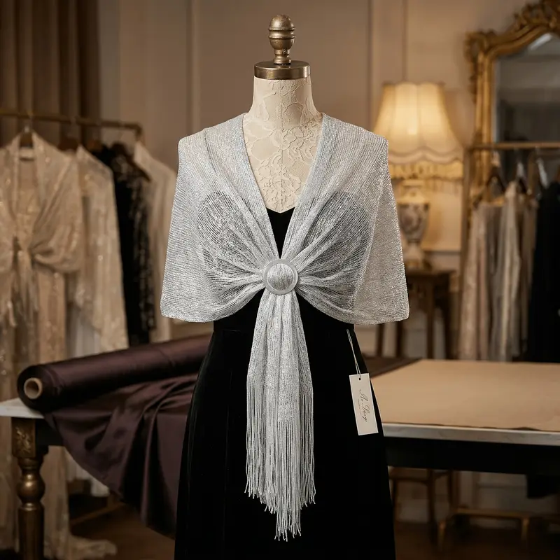 evening dress shiny silvery shawl sparkling lightweight - Temu Mauritius evening dress shiny silvery shawl sparkling lightweight - Temu Mauritius