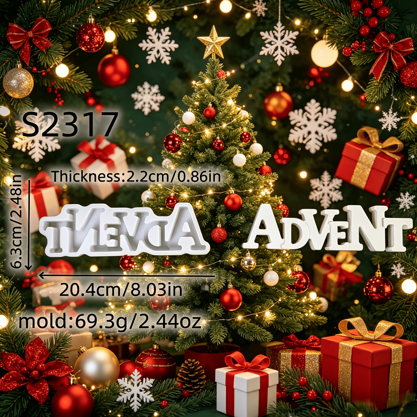 Image of Resin Silicone Mold Advent Decorative Silicone Mold Diy Candle Silicone Mold Gypsum Decorative Silicone Mold Candle Holder Silicone Mold Home Decoration Epoxy Resin Mold 70/s2317