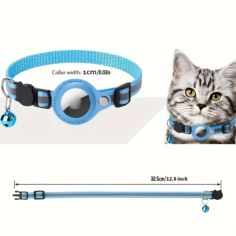  AirTag - Collar reflectante para gatos, collar reflectante para  gatito, collar de gato con GPS con soporte AirTag y campana, collares de  gato ligeros para hembras, niños, gatos y cachorros (azul