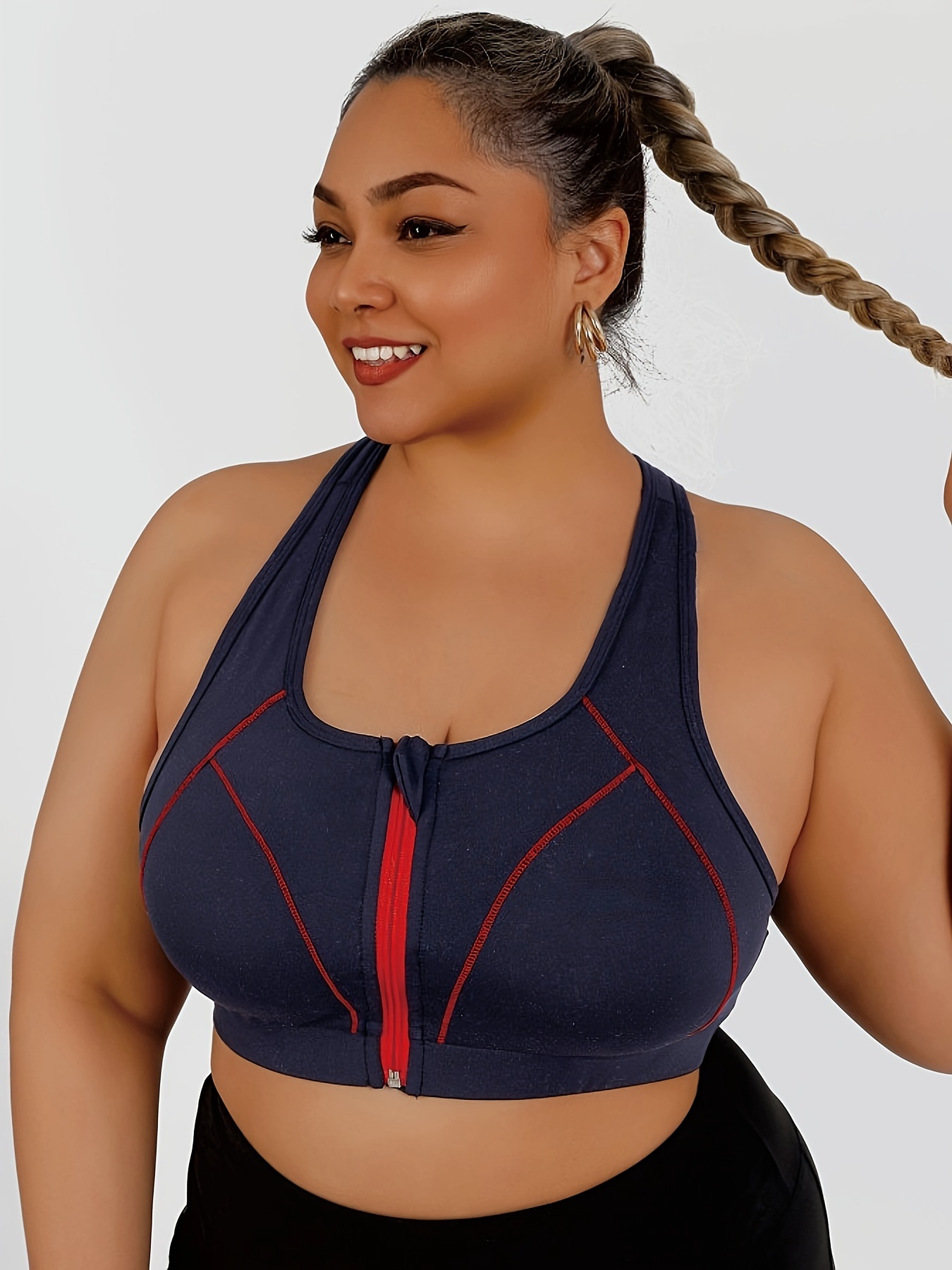 High-intensity Collision Color Fitness Bra With Front Zipper, One-piece Outerwear, Beautiful Back, Anti-sagging Yoga Vest