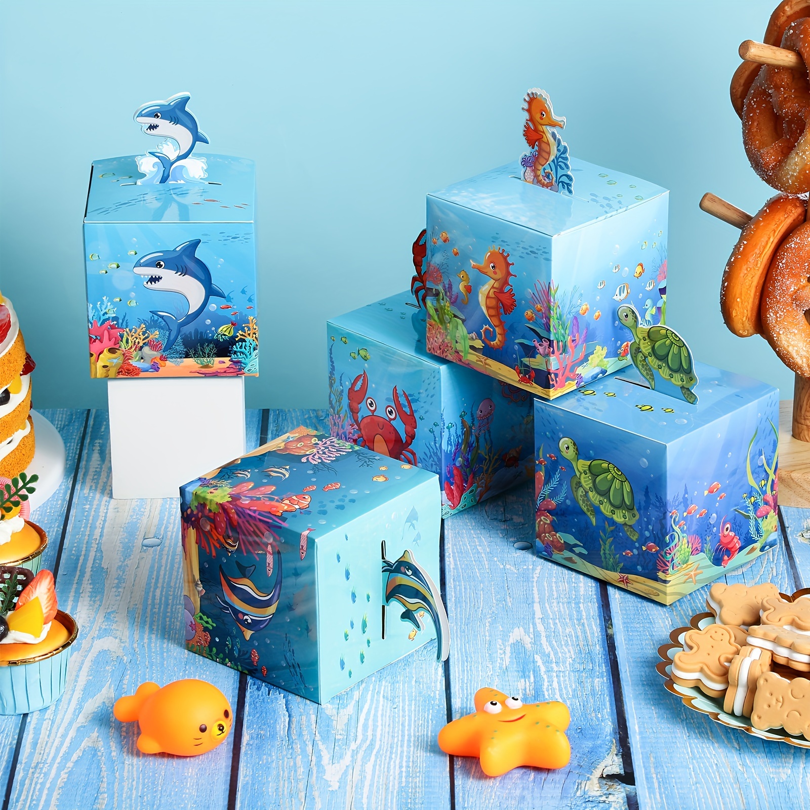 Ocean Party Gift Box Sea Paper Candy Box Underwater World - Temu