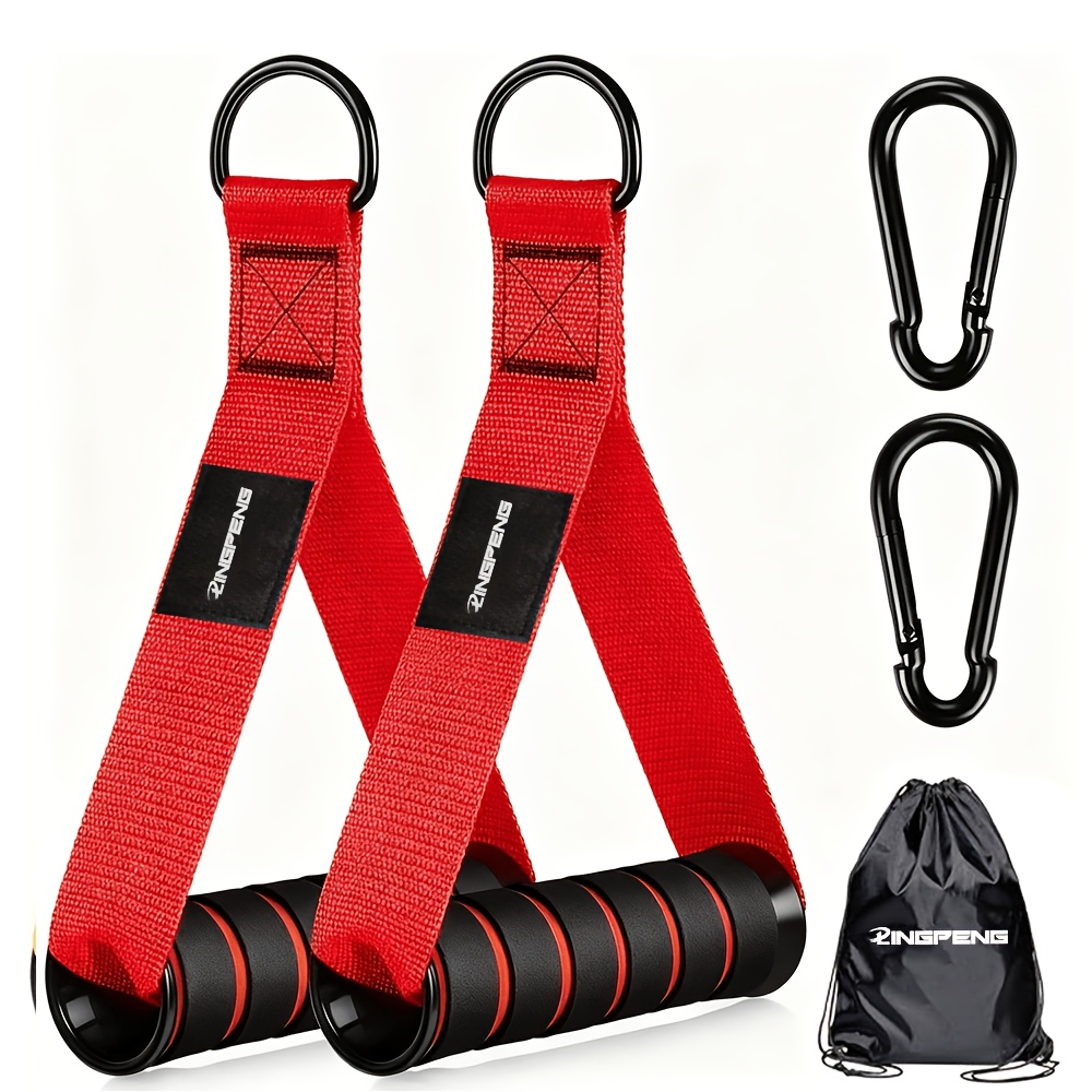 TEMU Lingpeng 5pcs Gym Exercise Handle Resistance Belt Strength Trainer Set, Pull Down Exercise Additions, Without Battery