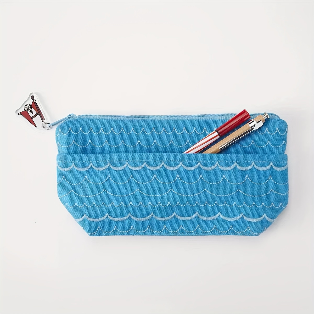 Large-capacity Canvas Pencil Case - Cute Japanese-, Portable Zippered Organizer For Office Supplies & Makeup