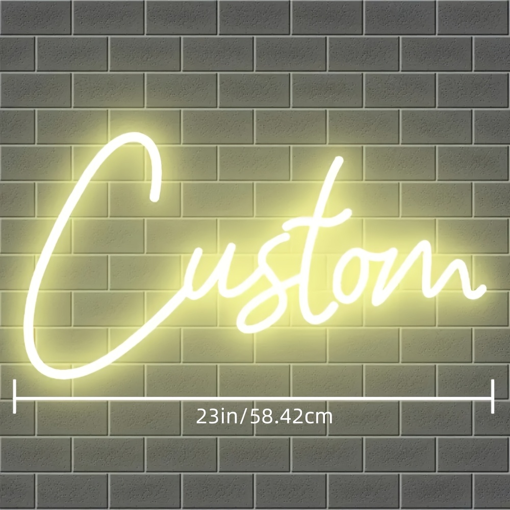 E-shop Personalisiertes LED Neon Schild - Individuelle Wanddekoration, USB-betrieben & Keine Batterien erforderlich, Helligkeit einstellbar, Einfache