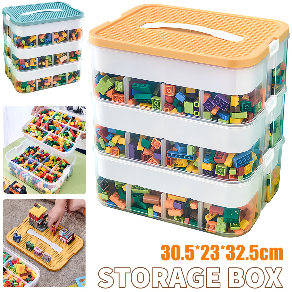 3-Layer Plastic Compartment Open Storage Box for Craft Supplies