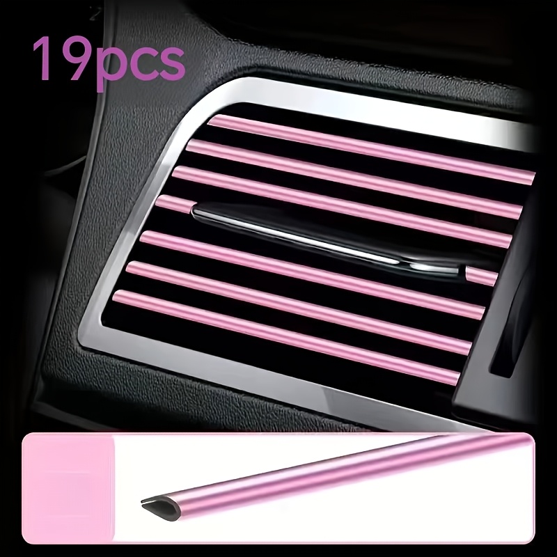 TEMU 19pcs Of Car Air Conditioning Interior Decoration Strip 7.68-inch U-shaped Decorative Strip - Suitable For Car Air Conditioning Ventilation -