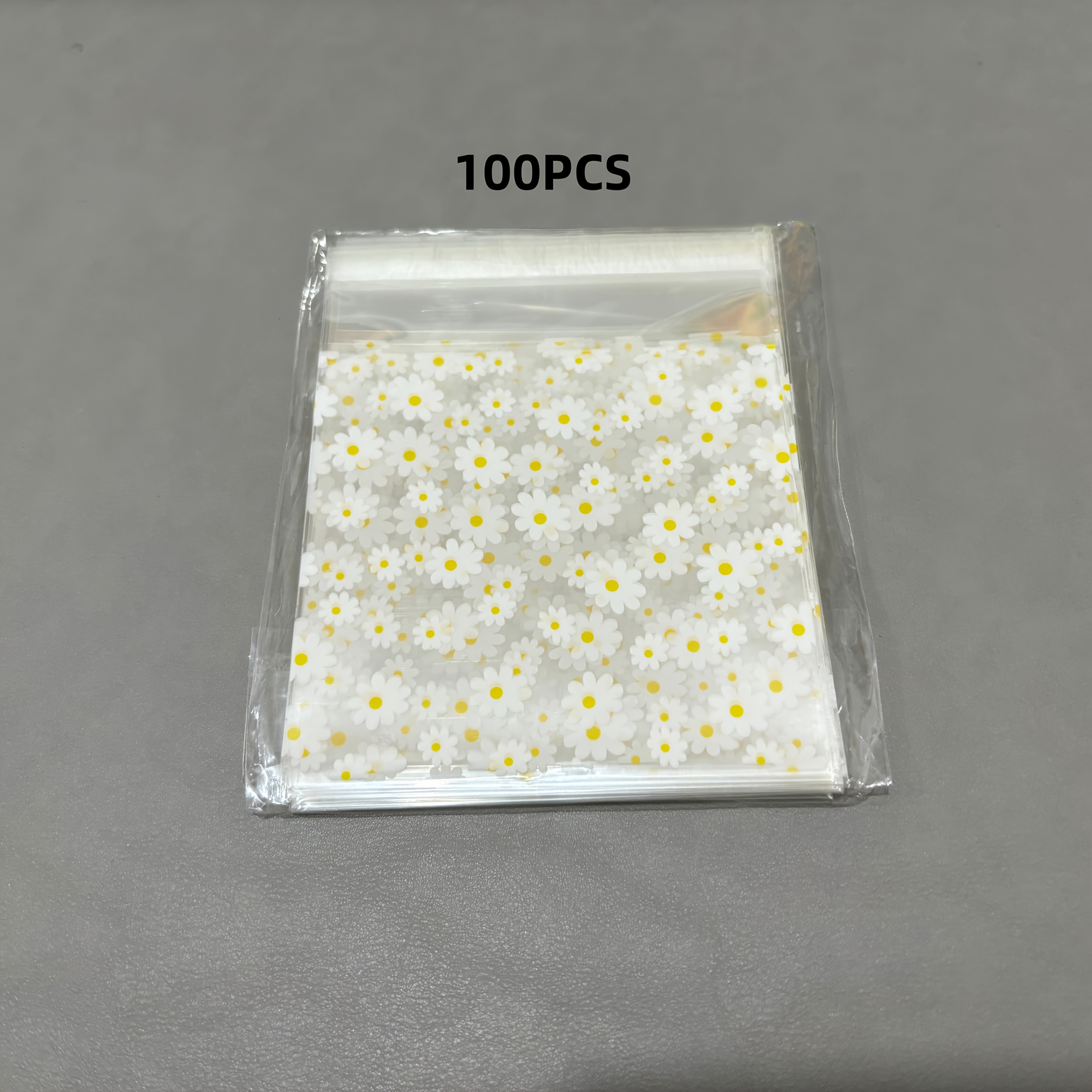 TEMU 10 X 13 Cm Small Daisy Printed Plastic Opp Self-adhesive Bag Resealable Bag Jewelry Gift Packaging Bag 50/100pcs