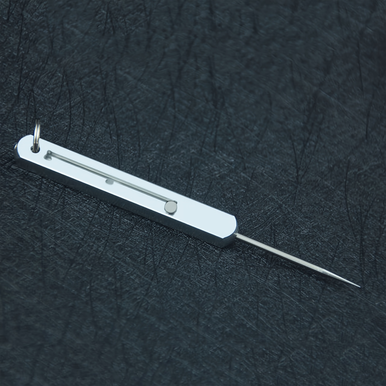 1 metal titanium toothpick portable keychain telescopic stainless steel toothpick reusable pocket toothpicks for camping traveling and picnics silvery details 4