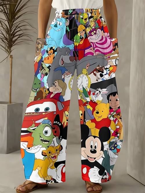 womens print pants cute casual and fashionable with all loose fit