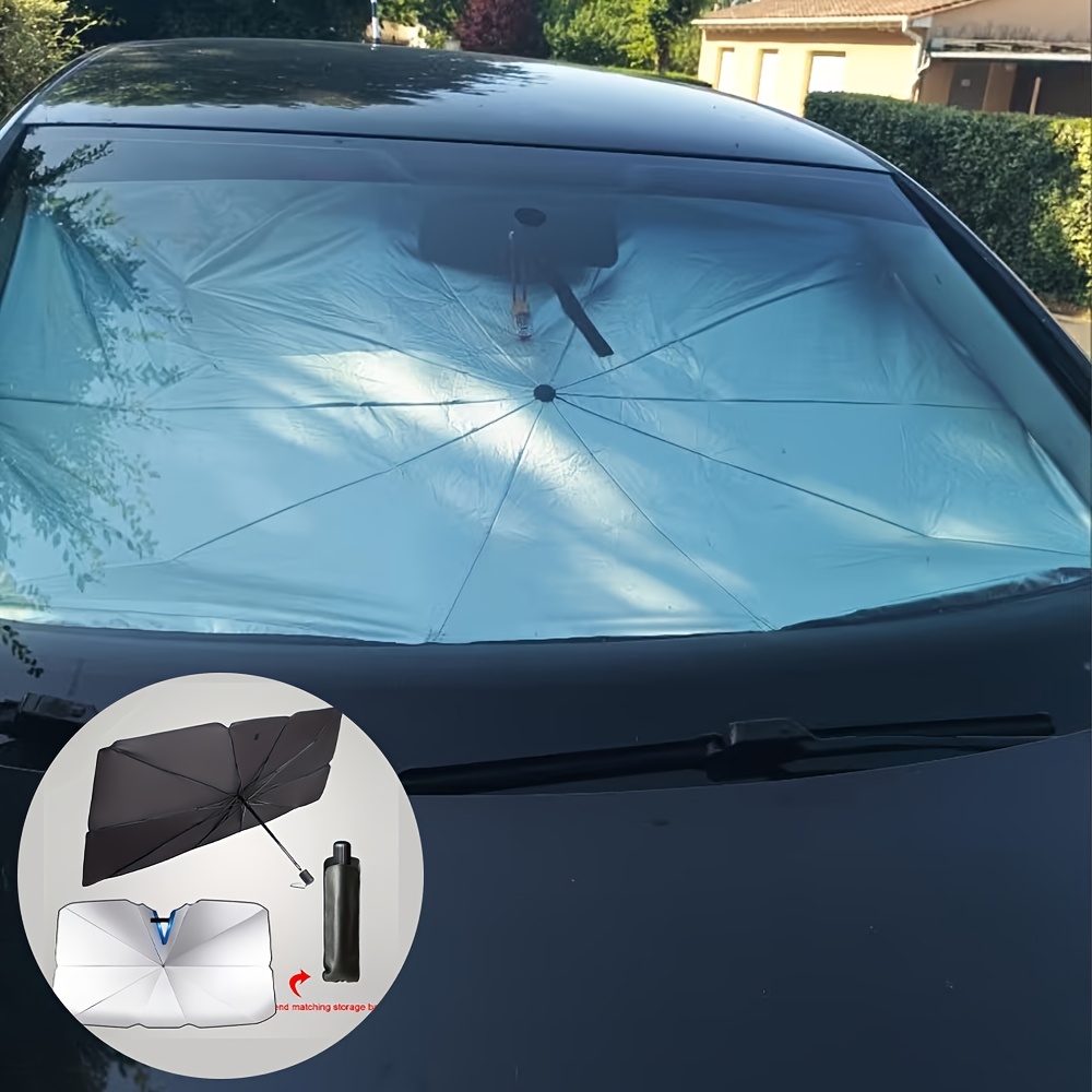 Large Size Car Sunshade, Car Sun Umbrella, Windshield Sunshade | Heat-blocking & Uv Protection, Fit, Roll-up Storage, Portable & Space-, Essential Car Accessory, Perfect Gift
