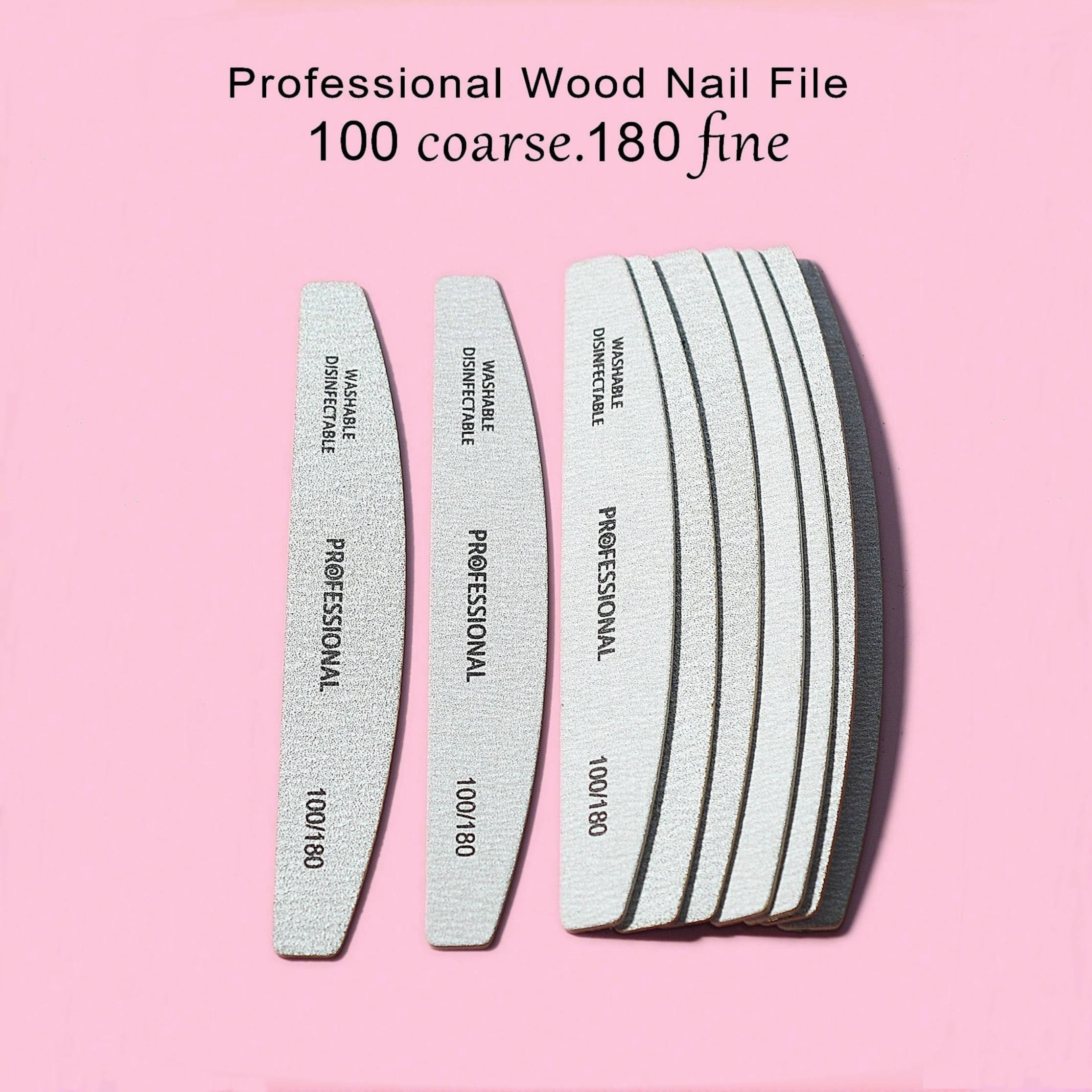 

10pcs Gray Half Moon Nail Files, /180 Grit - Manicure & Pedicure Tools For Smooth Nails