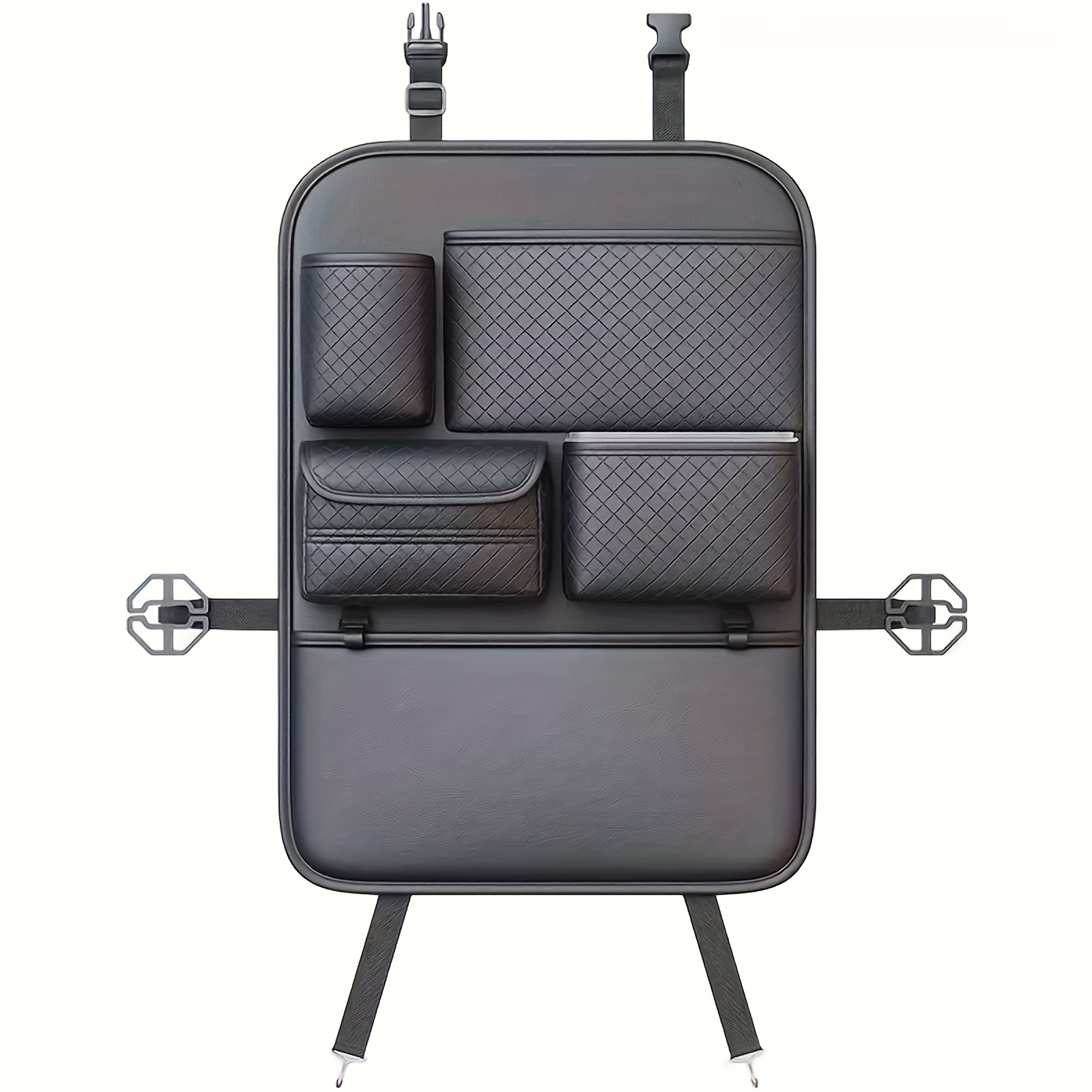 TEMU A Storage Bag For The Back Of A Car Seat From Faux Leather, Designed With Compartments To Bottles, Tablets, Laptops, And Other Additions, In