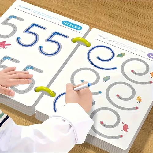 32 page book reusable pencil control training writing notebook for drawing number letter writing teaching aid halloween christmas gift