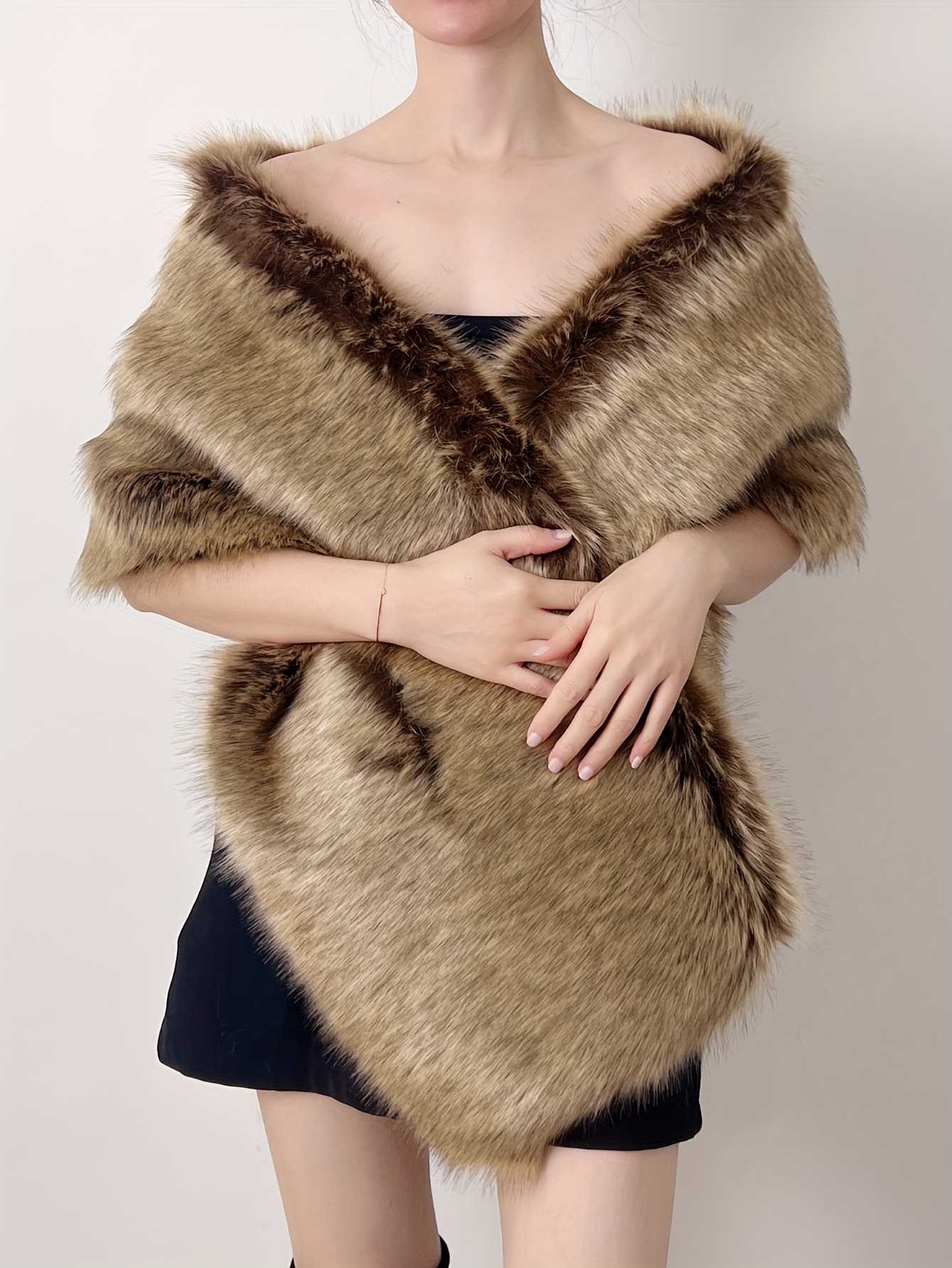Fur Collar Fur Evening Wrap Luxurious Women's Winter Faux Fur