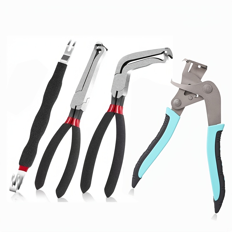 4pcs Car Clip Pliers/disassembly Tools, Efficient Multi-functional Automotive Snap Ring Pliers, Electrical Disconnect Pliers For Cars, Connector Separator Tool And Fuel Line Disconnect Tool