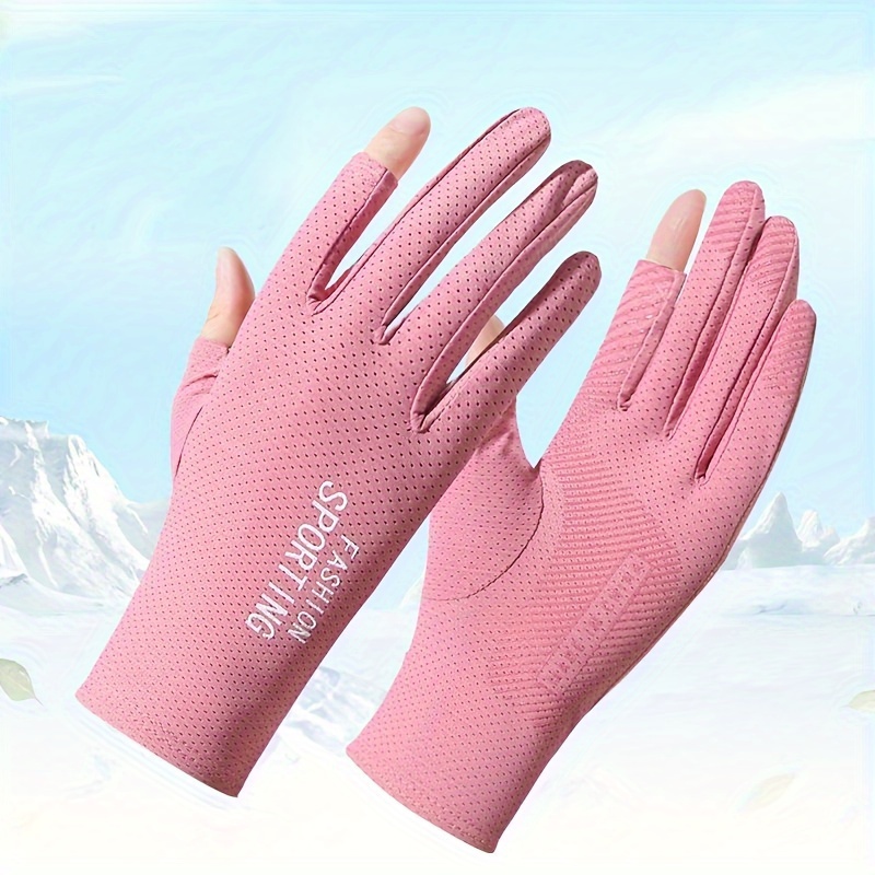 

Women's Summer Sun Protection Gloves - Lightweight, Uv-resistant, Stretchy Cycling & Driving Gloves With 2 Fingers For Touchscreen Use