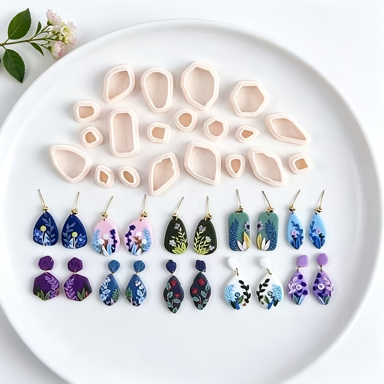 TEMU Geometrische Kleihouder, Gemakkelijke Kleihouder voor Polymer Klei Sieraden Maken, Ideaal voor het Maken van Moderne Statement Oorbellen, Klei