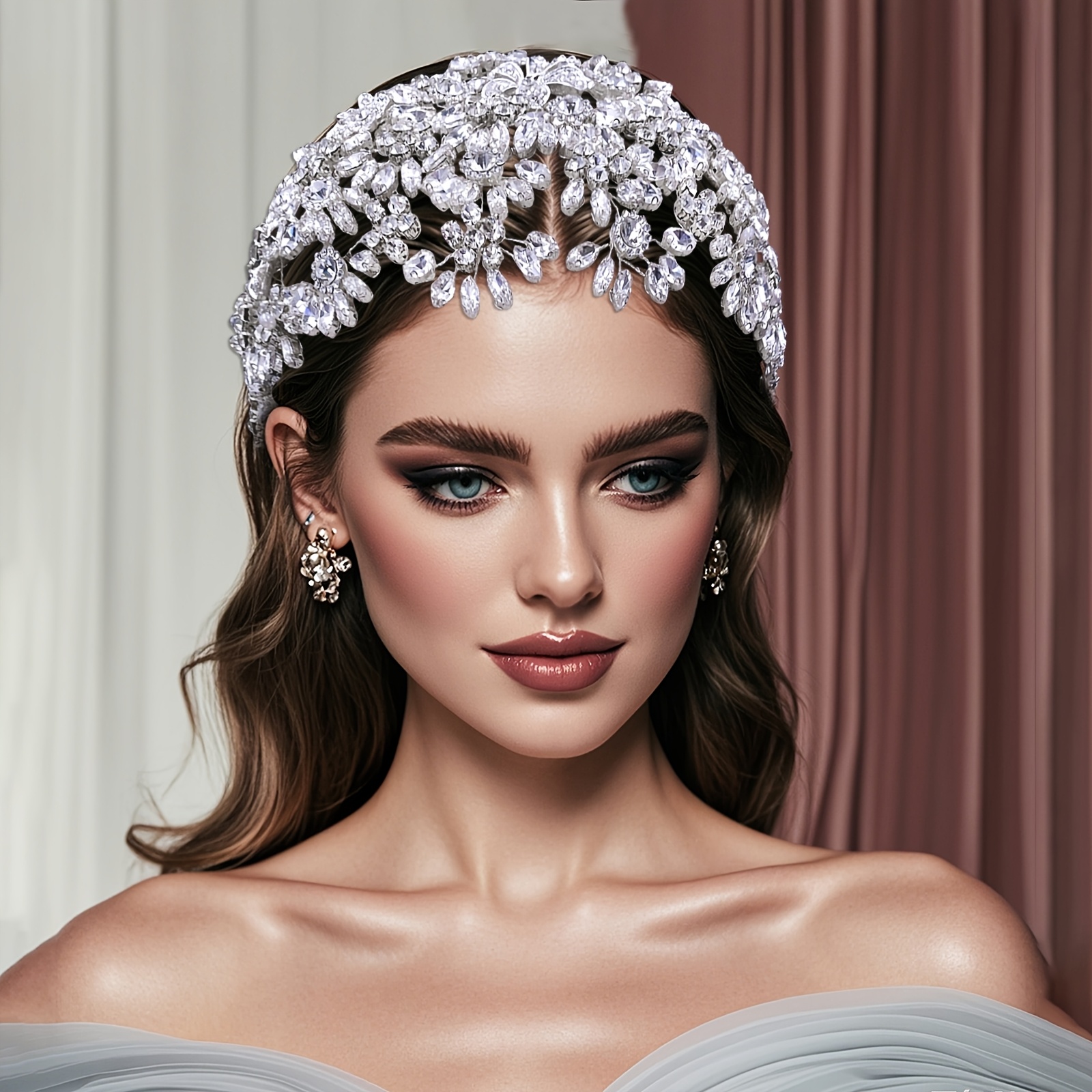 Exquisite Rhinestone Flower and Leaf Hair Accessory