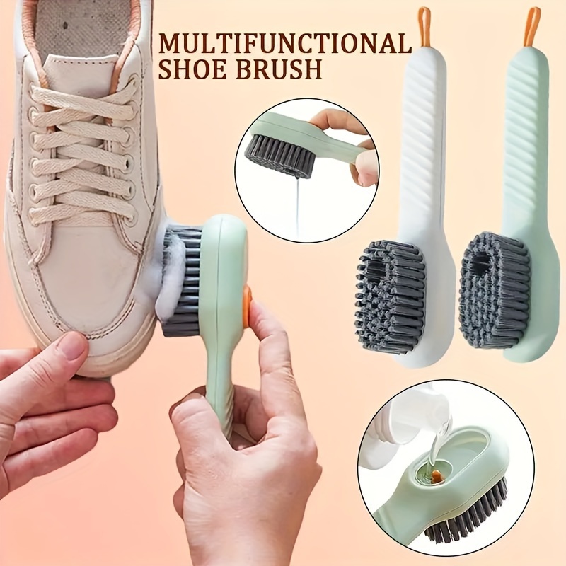 1  functional liquid dispenser shoe brush with soft bristles plastic handle no electricity needed ideal for bathroom kitchen laundry room cleaning