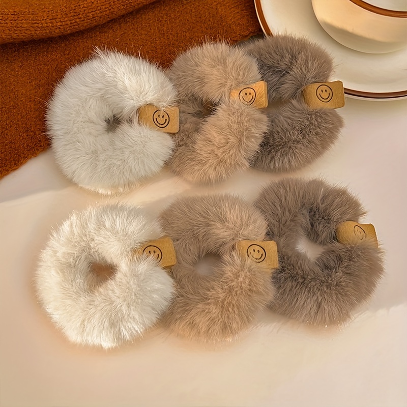 Image of 2/3/6pcs Set Melard Plush Hair Ring For Mark High Elastic Durable Hair Rope Does Not Hurt Hair Head Rope Autumn And Winter Accessories