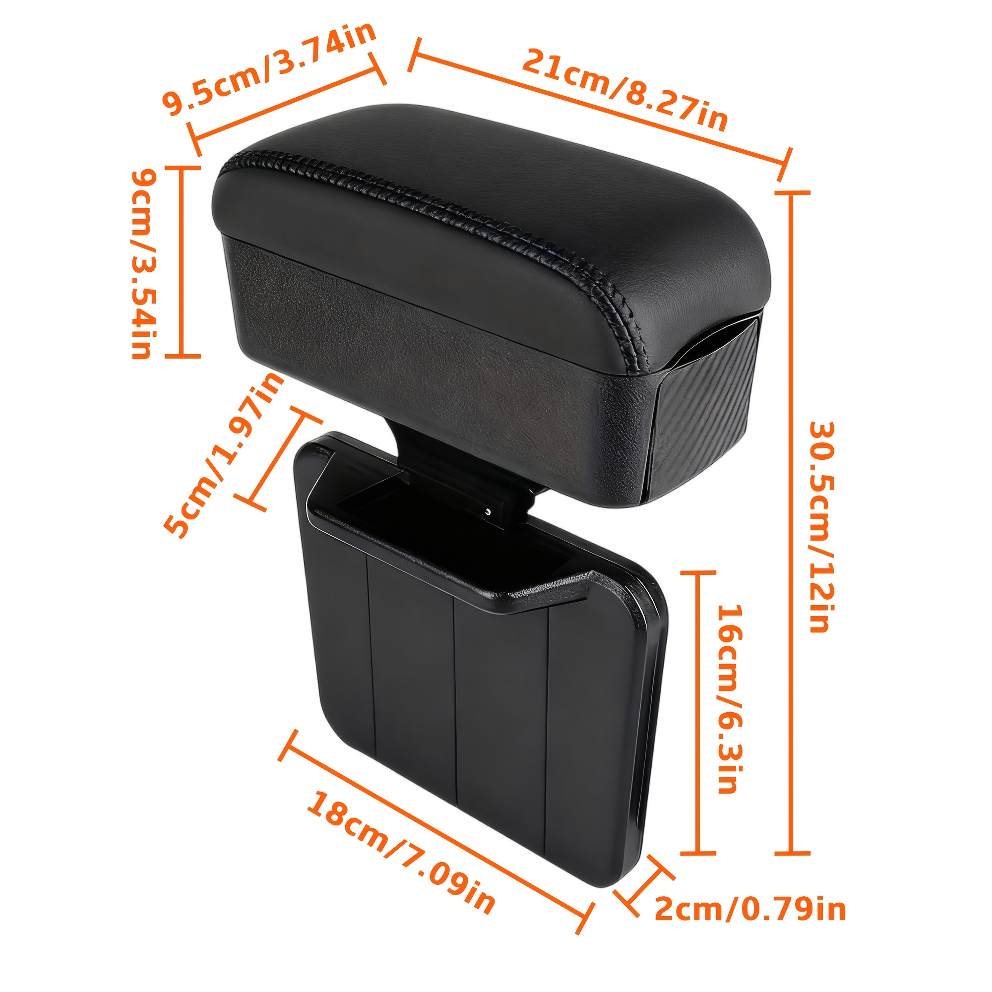 TEMU 1pc Car Armrest Extender Support Console Armrest Box Elbow Forearm Wrist Rest Support Adjustable Height Pad Car Interior Additions Universal For