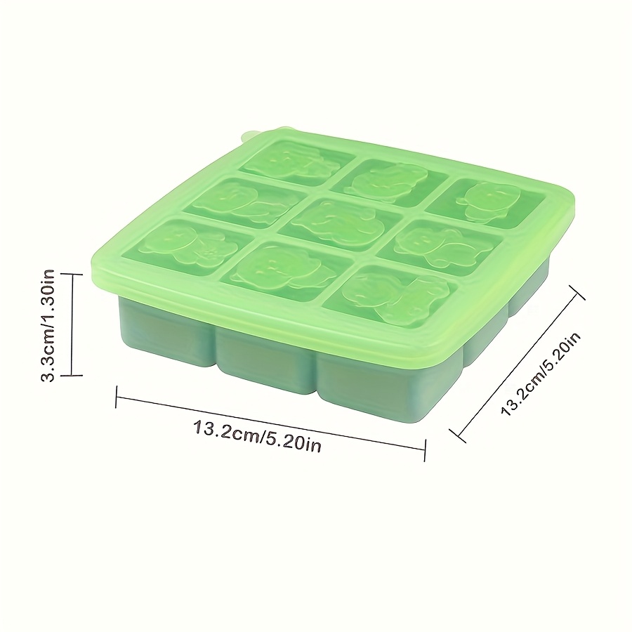 Image of Goxawee 1pc Silicone Baby Food Storage Container & Ice Cube Mold With Leakproof Lid - Stackable Freezer Tray For Breast Milk, Homemade Purees, Ice Cream, Chocolate, Toddler Snacks