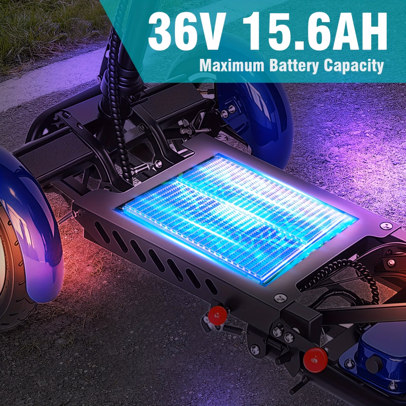 electric folding scooter 500w 11mph 36v15.6ah range 330lbs load capacity mobility scooter with basket Product details 2