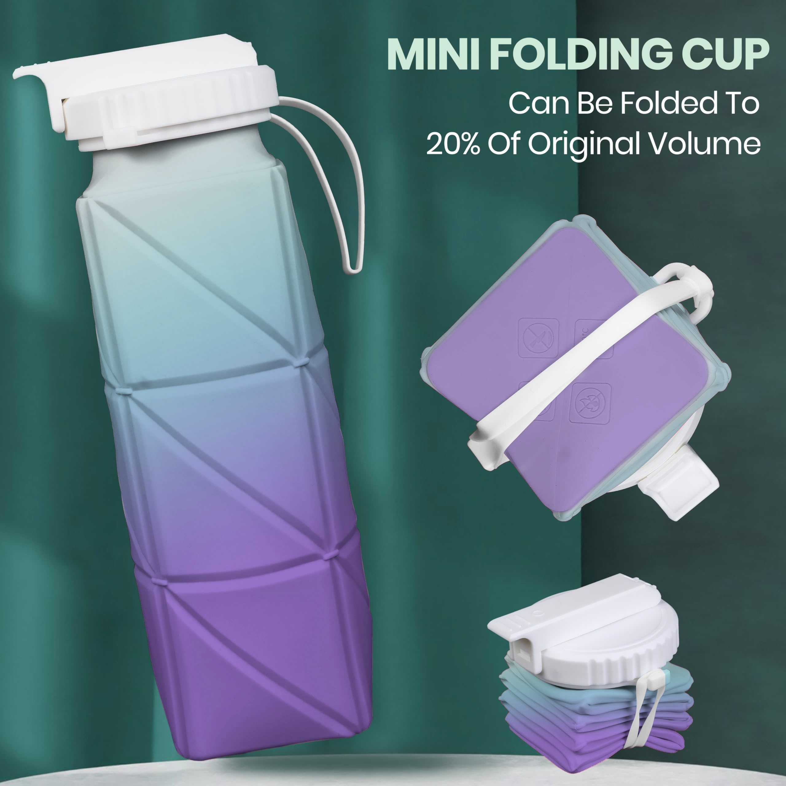 Bouteille D'eau Pliable Silicone 500 Ml - Réutilisable Et étanche
