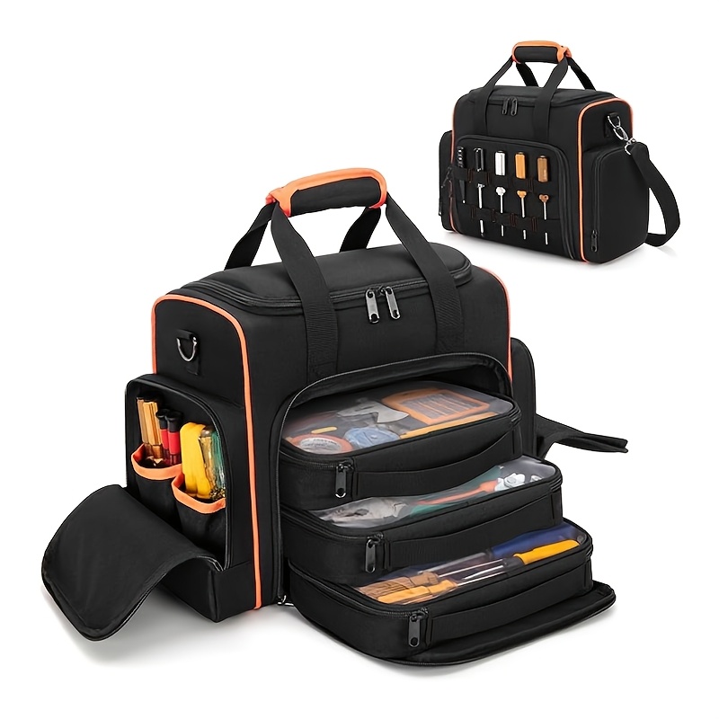 TEMU borsa da elettricista in tessuto Oxford resistente all'usura, borsa porta attrezzi hardware, borsa a tracolla portatile