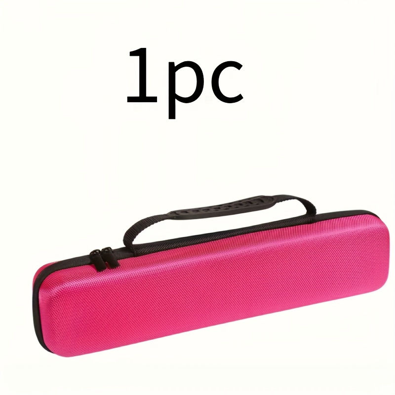 TEMU Durable Pink Travel Organizer Case For Straighteners And Curlers - Heat-resistant Storage Bag With Cable Management, Plastic, Hair Styling Tool
