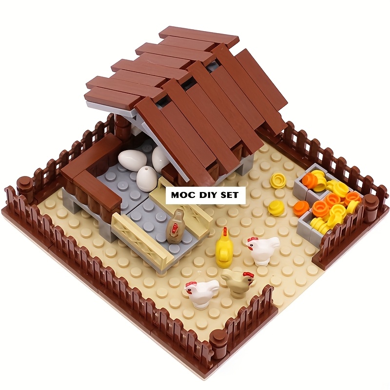 Image of 118pcs Farm Chicken Coop, Building Blocks, Scene Assembled Building Block Toys, Compatible Diy Farm Ranch Chicken House 95342 With Assembly