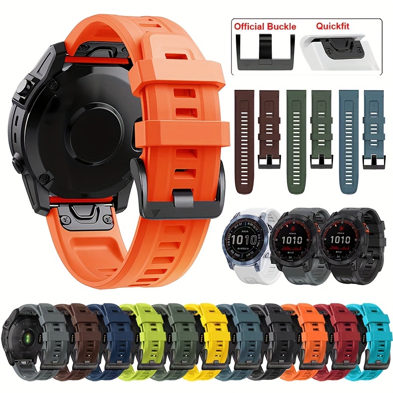 [Popular Choice] Silicone Quick Release Sport Strap 26mm/22mm for Garmin Fenix 5, 5X Plus, 6, 6X Pro, 7, 7X, Forerunner 945, 935, Instinct 2X - Durable Non-Woven Smart Watch Wristband with Hook-and-Loop Fastener details 0