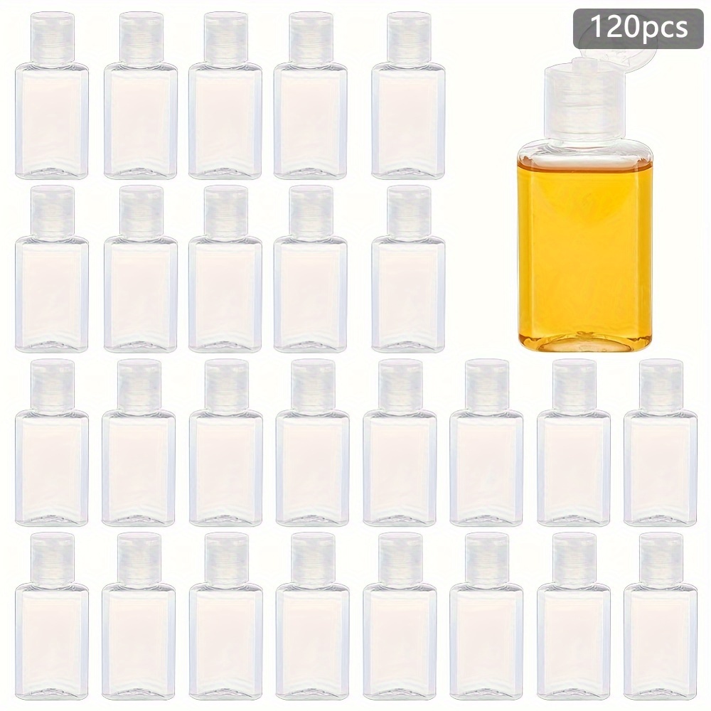 TEMU 120pcs Globleland 30ml Bottles With Flip Caps, Leakproof Squeeze Bottles, 3.5x2.1x7.8cm, For Laundry Detergent, Diy Bead Jewelry Display &