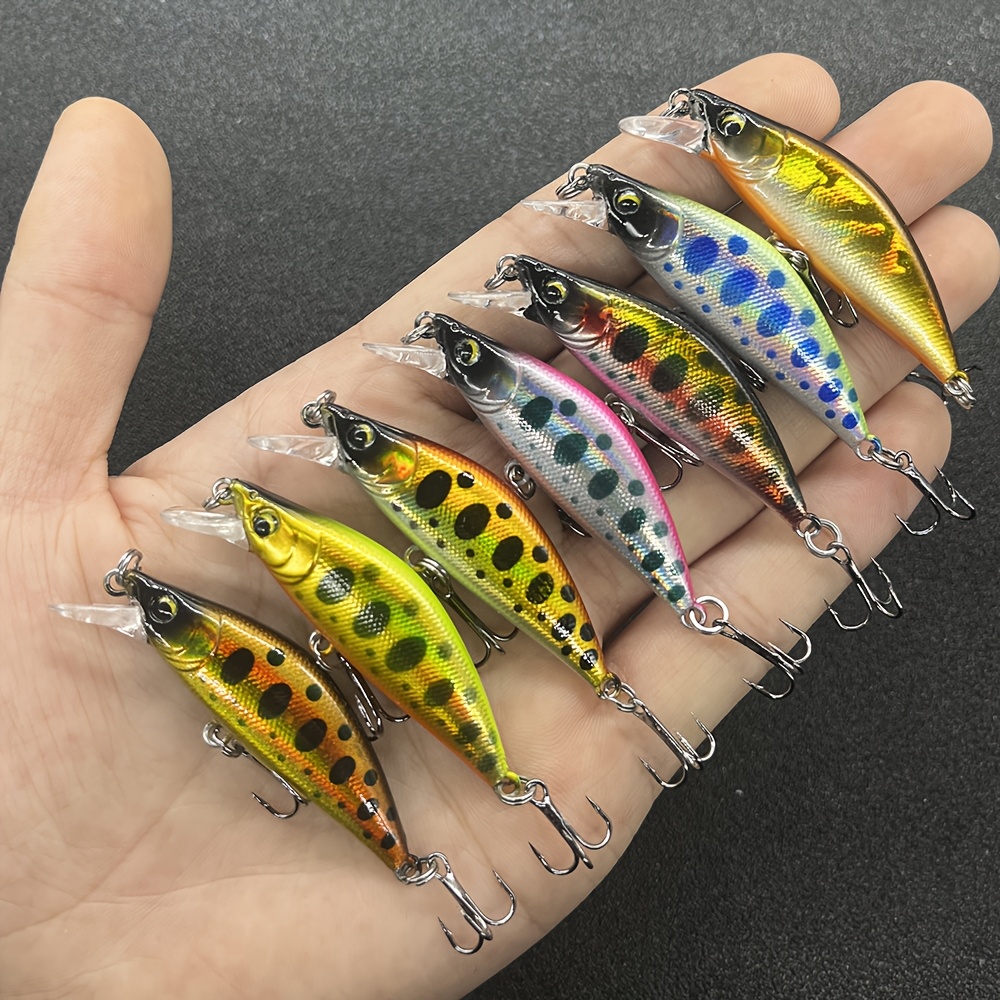 

1pc Sinking Abs Mini Minnow Fishing Lure, Freshwater Trout Pike Artificial Hard , Japanese-style Pesca Lure, Color Single Pack