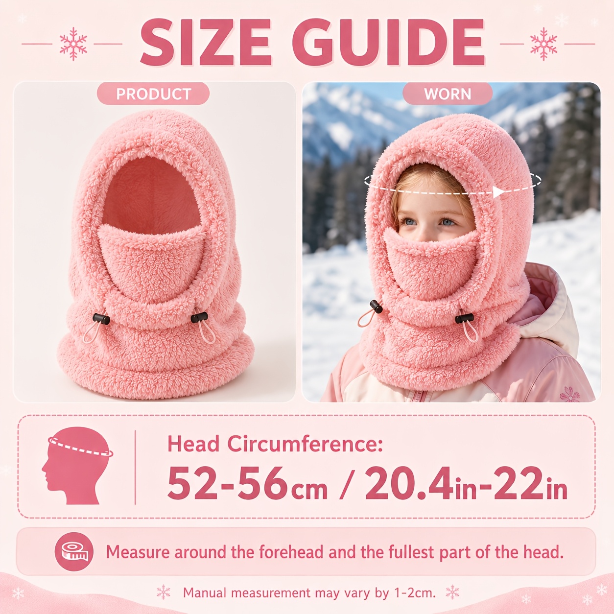 Youngsters' Adjustable Drawstring Balaclava Hat for Outdoor Activities