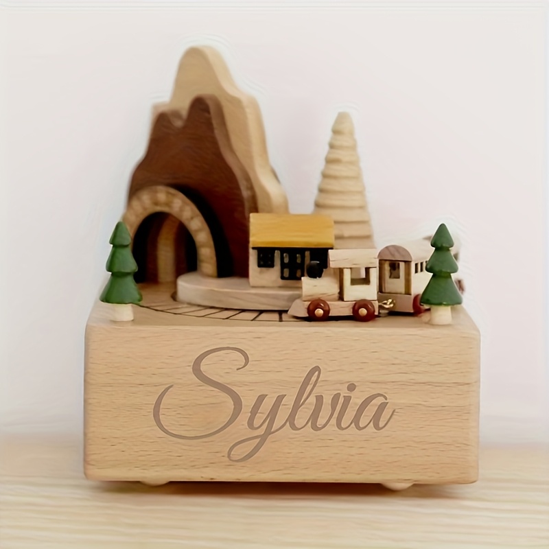 TEMU Scatola a in Legno, Regalo per Feste, Regalo di Compleanno, Regalo Souvenir, Scatola Personalizzata con , Senza Batterie, Meccanismo a Carica,