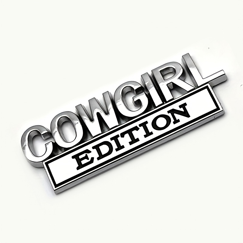 TEMU Cowgirl Edition Emblem Badge Decal Car Truck Replacement For Universal Vehicle Suv Motorcycle Bike Accessories