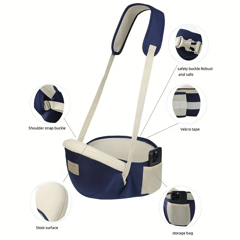 1pc seat carrier with waist support loop - secure closure, soft yet sturdy back strap for infant, parent-friendly child seat belt for travel, , home - in blue, pink, red, blue, black - ideal for newborns to toddlers, outing accessory, fashionable carrier, comfortable fabric, breathable mesh, parentfriendly carrying, durable polyester fabric, toddler accessories Product details 0
