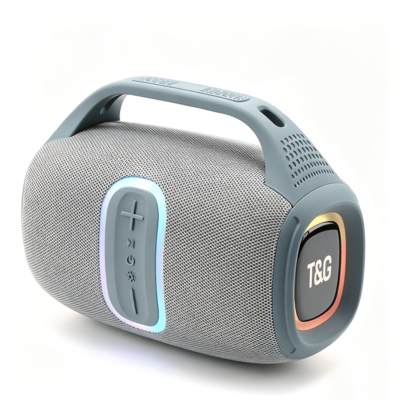 TEMU Enceinte Bluetooth Portable TG674, Enceinte Fil V5.3 Grande Capacité 3600mAh, Double Haut-Parleurs 15W avec Éclairage LED Coloré, Appairage