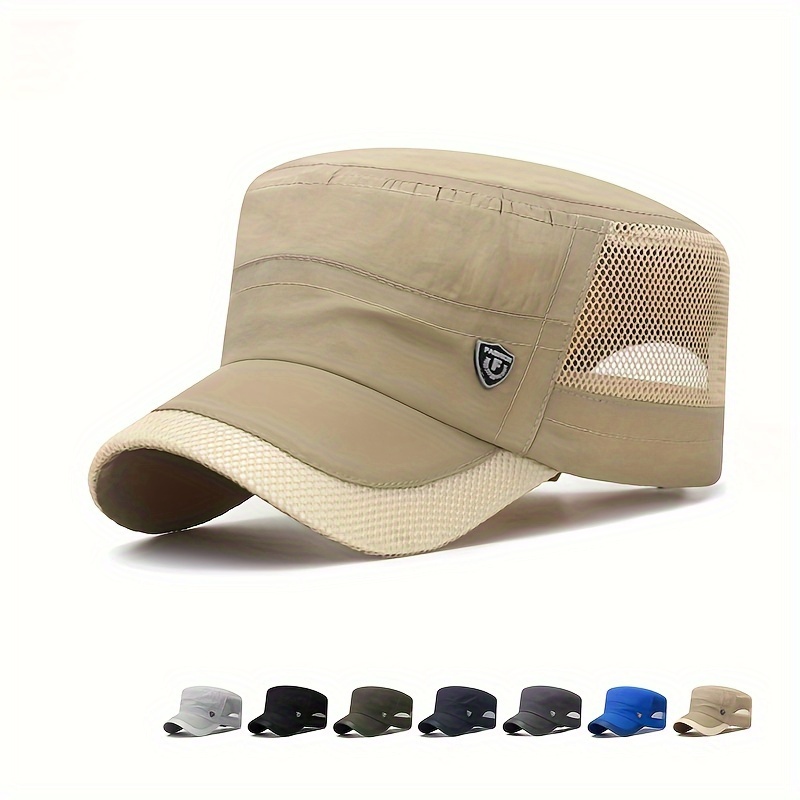 Men's Outdoor Sun Hat Thin Breathable Mesh Quick Drying Flat - Temu