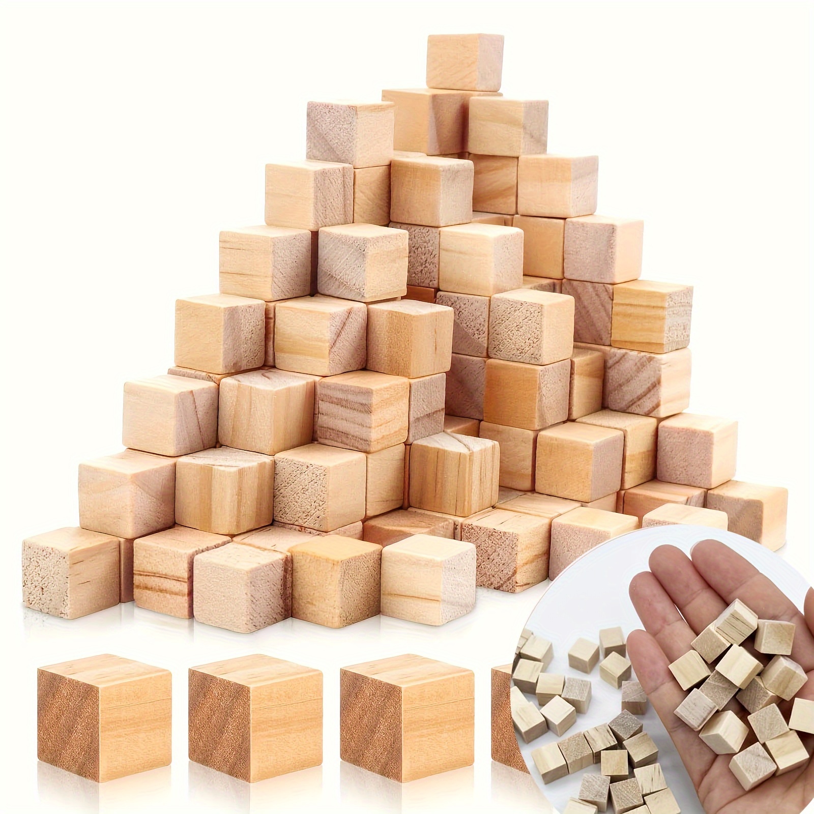 Lot de 300 blocs à motifs en bois pour enfants avec 24 cartes double face  (48 motifs) et sac de rangement dans une boîte cadeau, jouets
